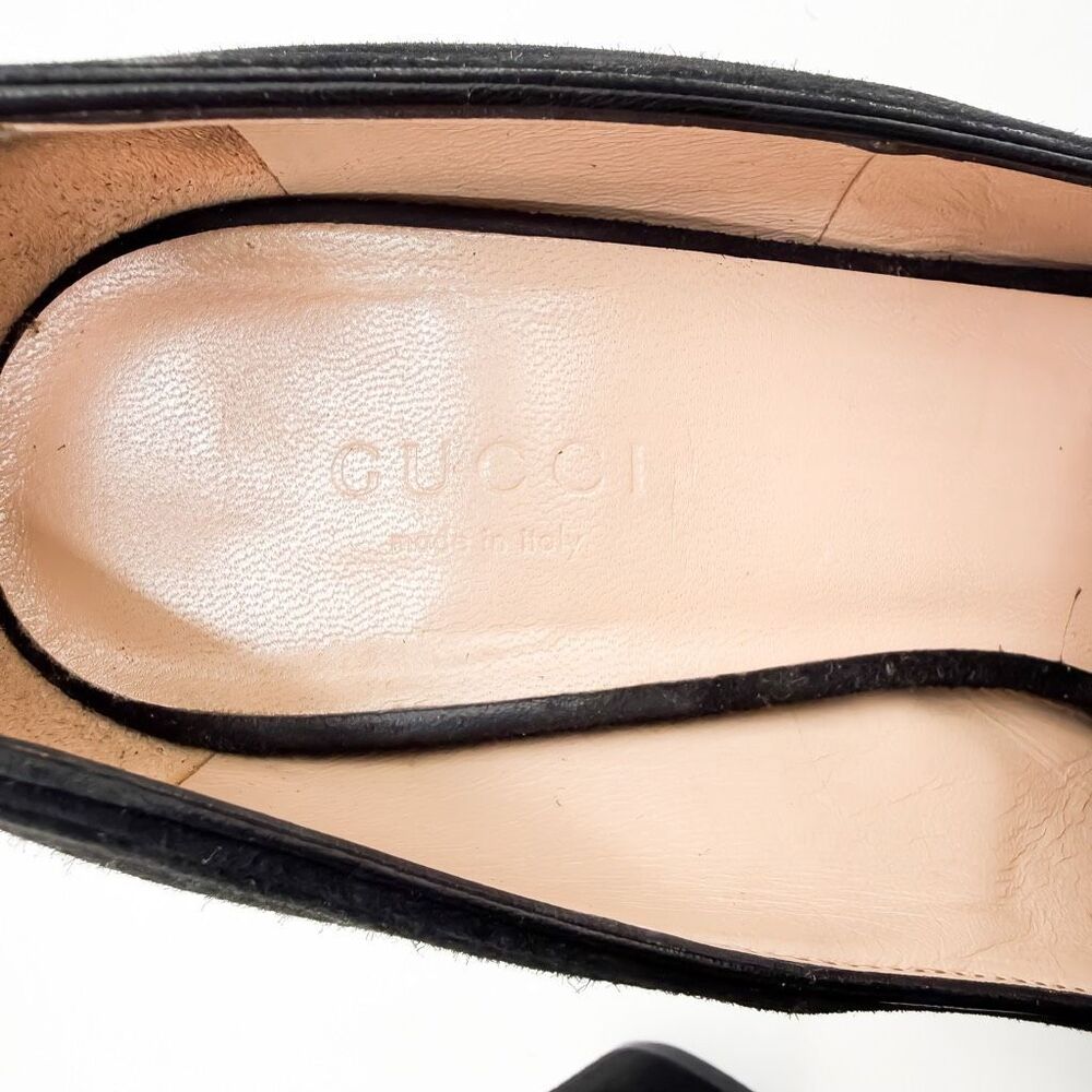 Gucci GG Marmont Fringe Black Loafer Block Heel Pumps EU 37 US 7 - Picture 12 of 16